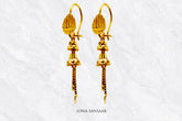 Rayline Gold Hoops with Hangings | Sona Sansaar